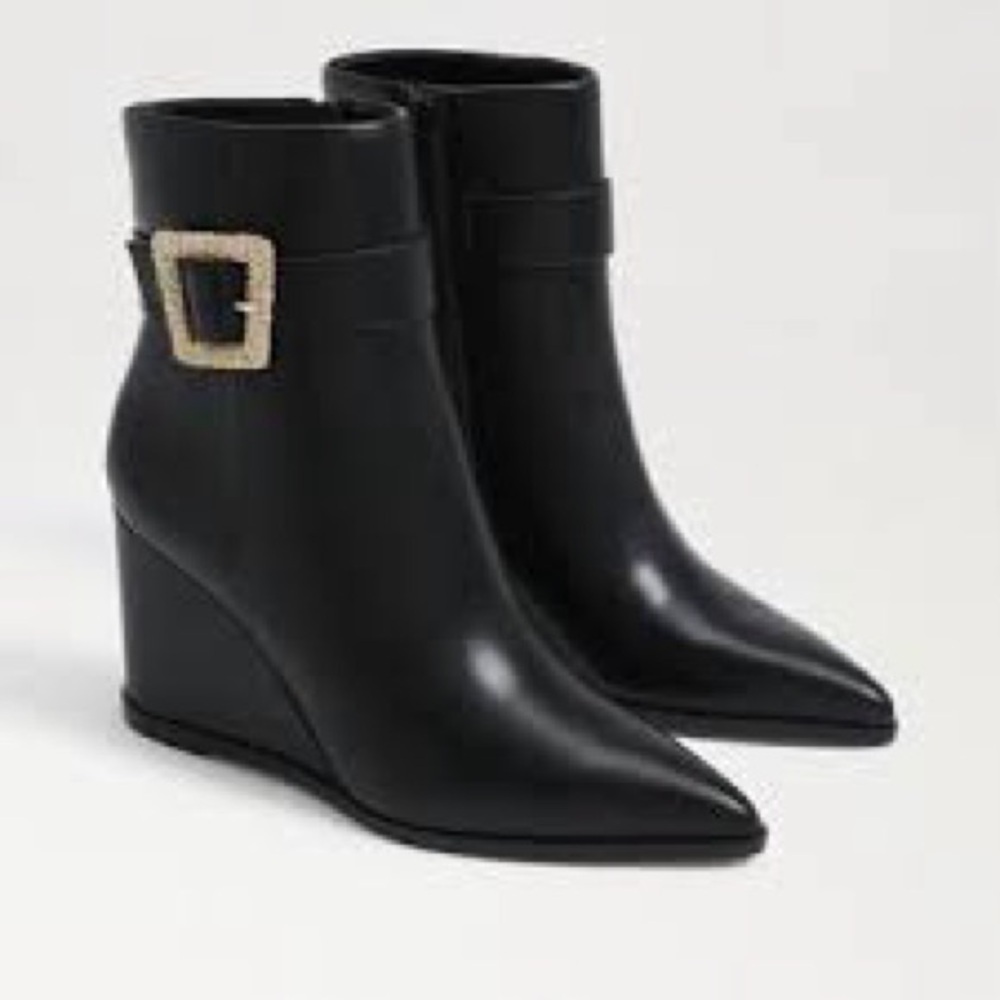 Sam Edelman Weslie Leather Wedge Ankle Booties
